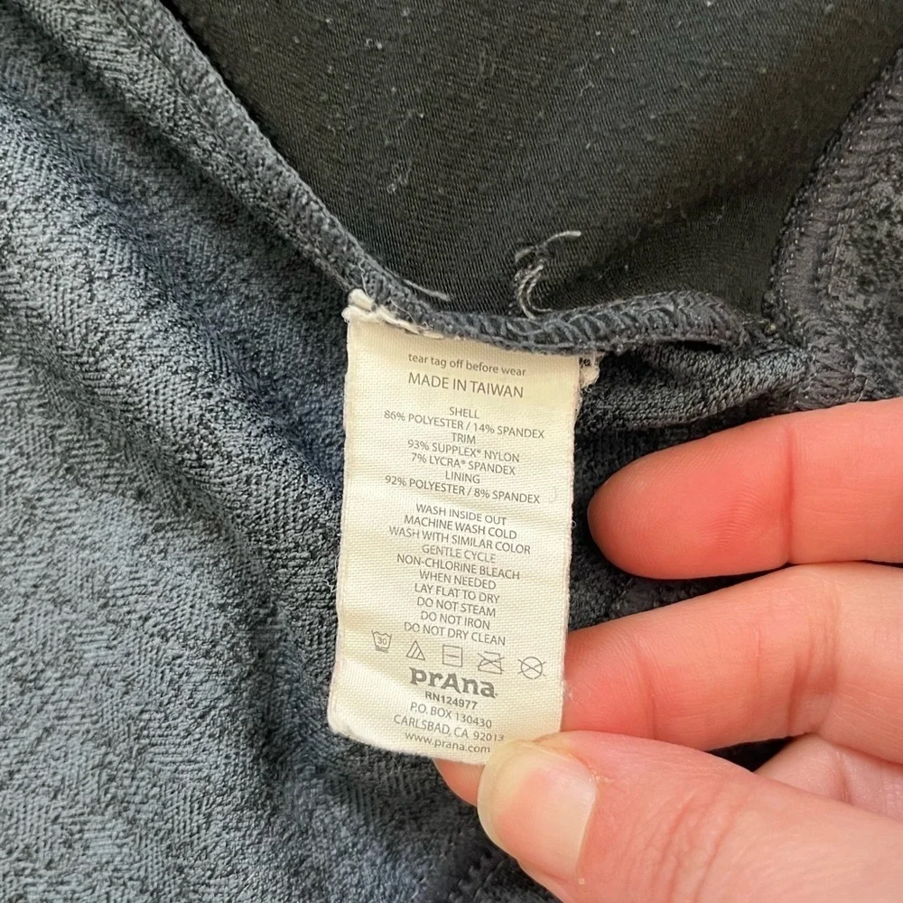Prana Randa Jacket Size XL Full Zip Dark Gray Athletic